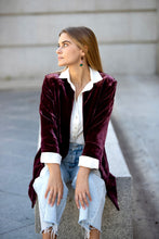 Load image in gallery viewer, Eggplant amaranth frock coat