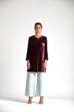 Load image in gallery viewer, Eggplant amaranth frock coat