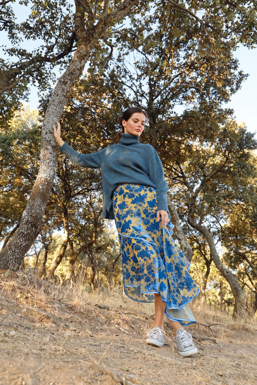 Falda Peonía Azul