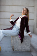 Load image in gallery viewer, Eggplant amaranth frock coat