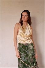 Load image in gallery viewer, Green and salmon peony skirt
