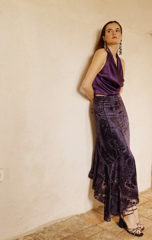 Falda Peonía morado