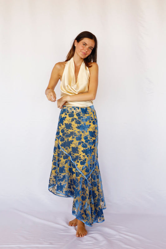 Falda Peonía Azul