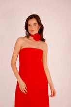 Load image in gallery viewer, VESTIDO PLUMERIA ROJO
