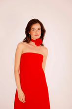 Load image in gallery viewer, VESTIDO PLUMERIA ROJO
